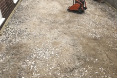 Concrete removed, Hardcore installed and ready for sand.